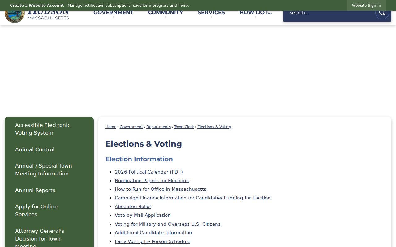 Hudson neighbors elections and precinct reference